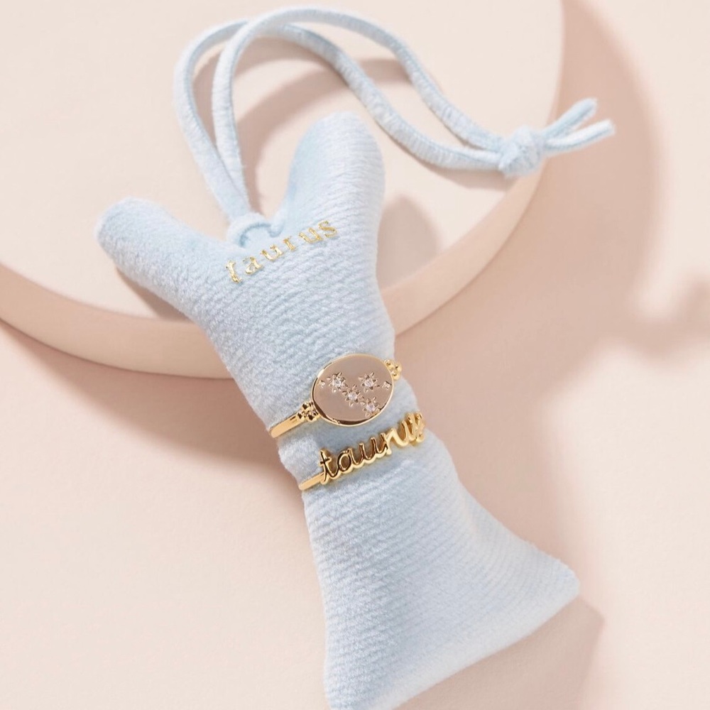 NWT Anthropologie Zodiac Ring Set Taurus 7
